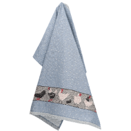 Theedoek - Kippen - Blauw Grijs